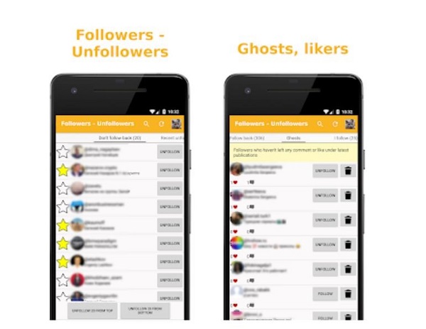 Followers Unfollowers app