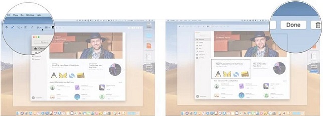 process to edit a screenshot captured on Mac