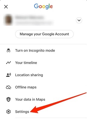 settings google map