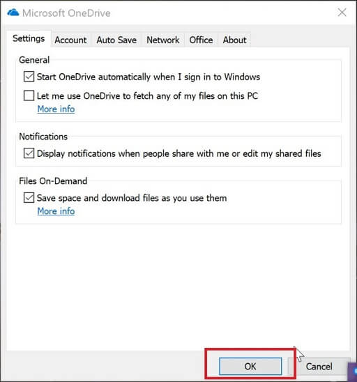 OneDrive Files On-Demand feature