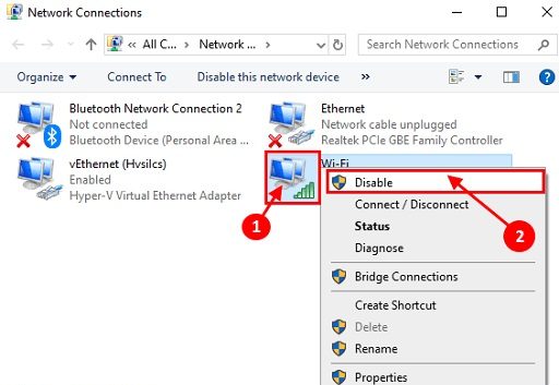 right-click on your wireless network adapter