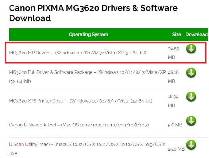 downloadMG3600-driver