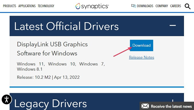 Displaylink Driver official site