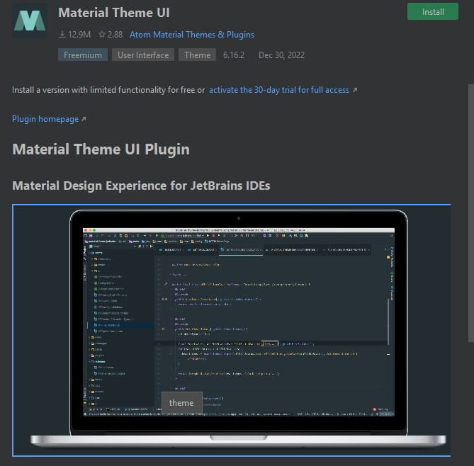 Material theme UI