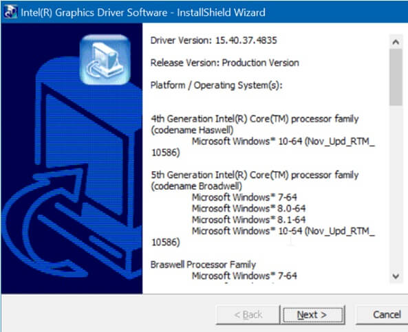 complete installation of graphic driver