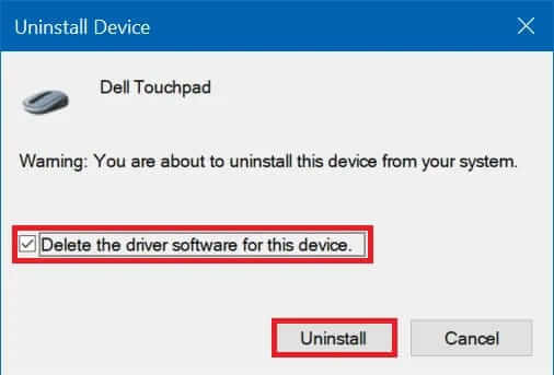 Delete the driver software for this device