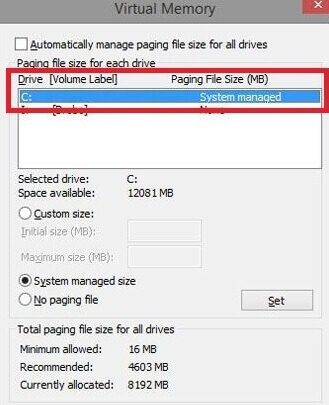 Select the OS drive