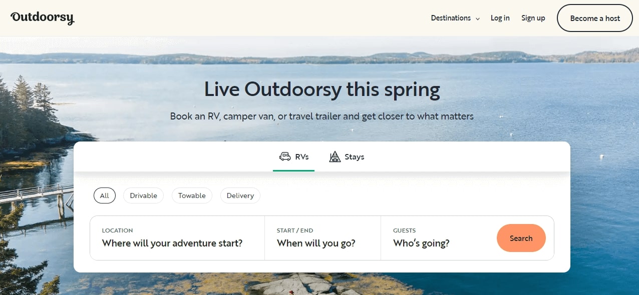 Outdoorsy - Best Airbnb Competitor Websites And Apps