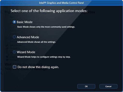 Select the mode of Settings. 