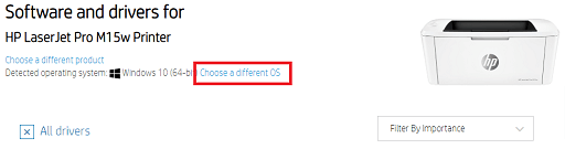 Select your Operating System from the Choose a different OS option 