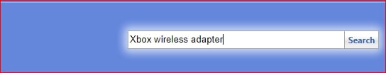 “Start your search”, input “Xbox wireless adapter”, and click on the “Search” button.