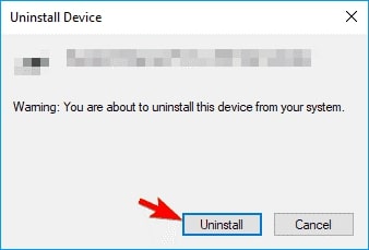 Click on Uninstall to confirm the uninstallation