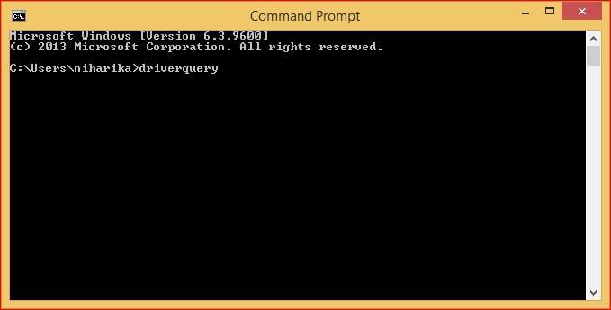 Type driver query in the command line and press Enter. 