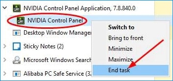NVIDIA Control Panel Process Again