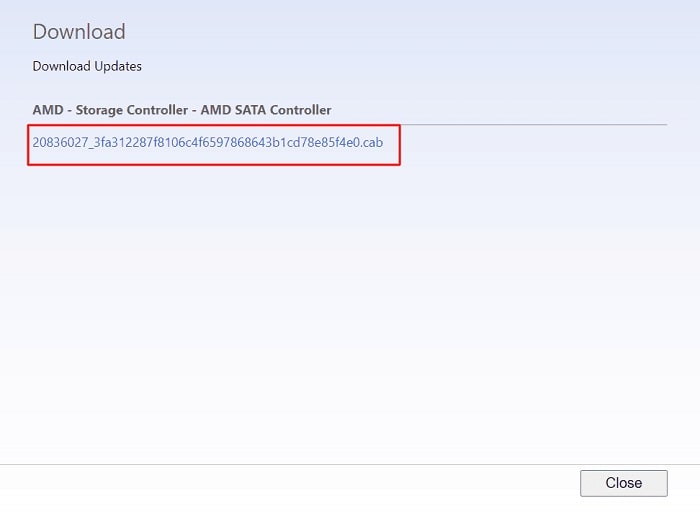 Standard SATA AHCI Controller update’s installer