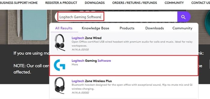 Type Logitech Gaming Software