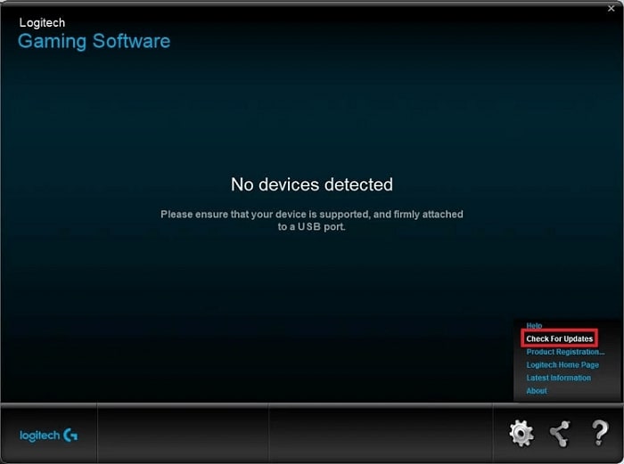 Wait for the Logitech Updater window to appear