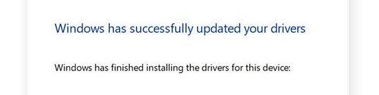windows has successfully updater your drivers